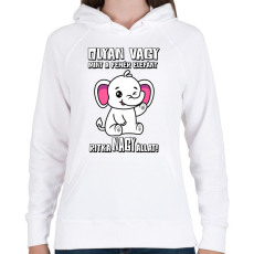 PRINTFASHION Olyan vagy mint a fehér elefánt  - Női kapucnis pulóver - Fehér