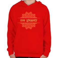 PRINTFASHION Om Shanti - Gyerek kapucnis pulóver - Piros