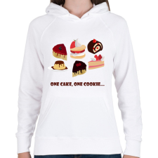 PRINTFASHION One cake - Női kapucnis pulóver - Fehér női pulóver, kardigán