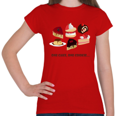 PRINTFASHION One cake - Női póló - Piros
