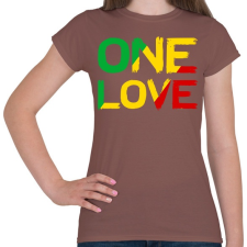 PRINTFASHION One Love - Női póló - Mogyoróbarna női póló