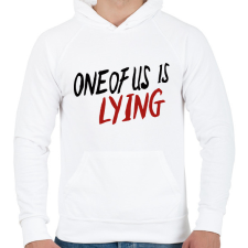 PRINTFASHION One of us is Lying - Férfi kapucnis pulóver - Fehér férfi pulóver, kardigán