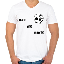 PRINTFASHION One Ok Rock - Férfi V-nyakú póló - Fehér férfi póló