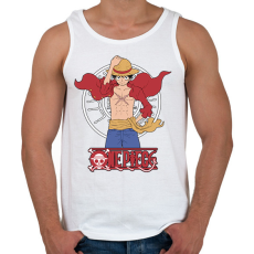 PRINTFASHION One Piece - Monkey D. Luffy - Férfi atléta - Fehér