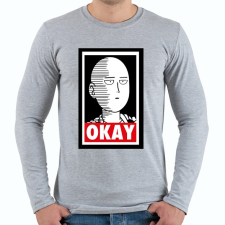 PRINTFASHION One Punch Man - Férfi hosszú ujjú póló - Sport szürke férfi póló