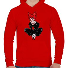 PRINTFASHION One Punch Man - Férfi kapucnis pulóver - Piros