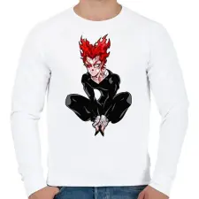 PRINTFASHION One Punch Man - Férfi pulóver - Fehér férfi pulóver, kardigán