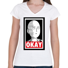 PRINTFASHION One Punch Man - Női V-nyakú póló - Fehér női póló