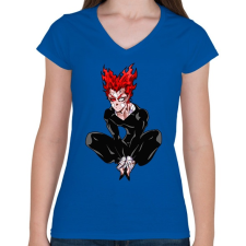 PRINTFASHION One Punch Man - Női V-nyakú póló - Királykék női póló