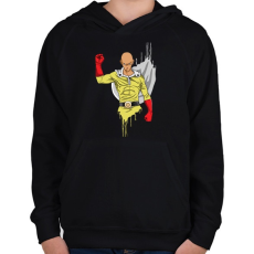 PRINTFASHION One Punch Man Saitama - Gyerek kapucnis pulóver - Fekete