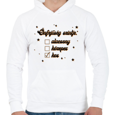 PRINTFASHION Önfejűség szintje - Férfi kapucnis pulóver - Fehér