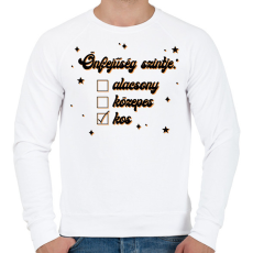 PRINTFASHION Önfejűség szintje - Férfi pulóver - Fehér