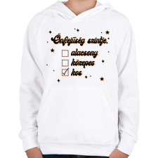 PRINTFASHION Önfejűség szintje - Gyerek kapucnis pulóver - Fehér gyerek pulóver, kardigán