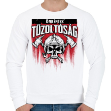 PRINTFASHION Önkéntes Tűzoltóság - Férfi pulóver - Fehér férfi pulóver, kardigán