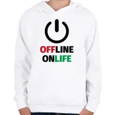 PRINTFASHION OnLife - Gyerek kapucnis pulóver - Fehér gyerek pulóver, kardigán