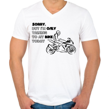 PRINTFASHION only my bike - Férfi V-nyakú póló - Fehér férfi póló
