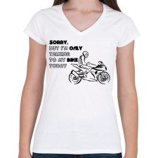 PRINTFASHION only my bike - Női V-nyakú póló - Fehér női póló