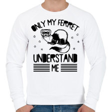 PRINTFASHION Only my ferret - Férfi pulóver - Fehér férfi pulóver, kardigán