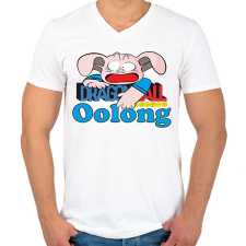 PRINTFASHION Oolong - Férfi V-nyakú póló - Fehér férfi póló