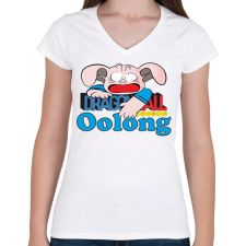 PRINTFASHION Oolong - Női V-nyakú póló - Fehér női póló