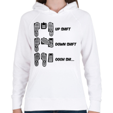 PRINTFASHION Oooh shi... - Drift - Női kapucnis pulóver - Fehér női pulóver, kardigán