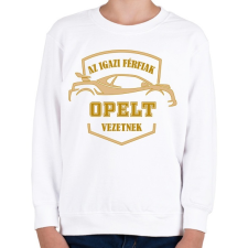 PRINTFASHION Opel sofőr - Gyerek pulóver - Fehér gyerek pulóver, kardigán