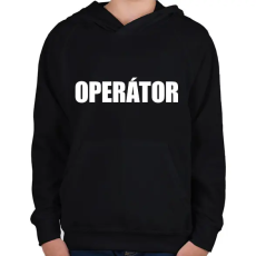 PRINTFASHION Operátor felirat - Gyerek kapucnis pulóver - Fekete