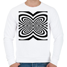 PRINTFASHION Optikai csalódás - Férfi pulóver - Fehér