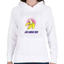 PRINTFASHION Orális banán - Női kapucnis pulóver - Fehér női pulóver, kardigán