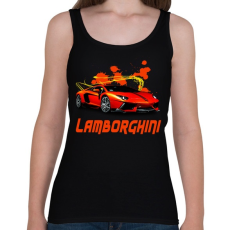 PRINTFASHION orange Lamborghini - Női atléta - Fekete