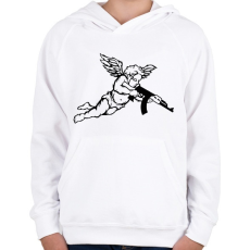 PRINTFASHION Őrangyal - Gyerek kapucnis pulóver - Fehér
