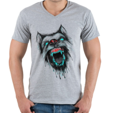 PRINTFASHION Ordas - Férfi V-nyakú póló - Sport szürke