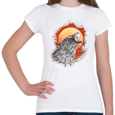 PRINTFASHION Ordító farkas - Női póló - Fehér női póló