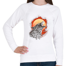 PRINTFASHION Ordító farkas - Női pulóver - Fehér női pulóver, kardigán