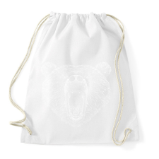 PRINTFASHION Ordító medve - Sportzsák, Tornazsák - Fehér tornazsák