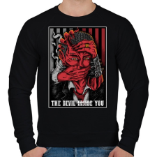 PRINTFASHION Ördög szabályok - Férfi pulóver - Fekete férfi pulóver, kardigán