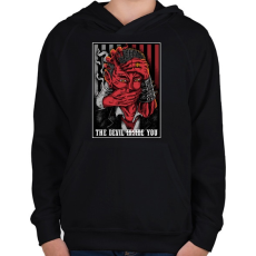 PRINTFASHION Ördög szabályok - Gyerek kapucnis pulóver - Fekete