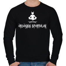 PRINTFASHION Ördögi Jóga (fehér) - Férfi pulóver - Fekete férfi pulóver, kardigán