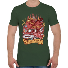 PRINTFASHION Ördögi sofőr - Férfi póló - Katonazöld férfi póló