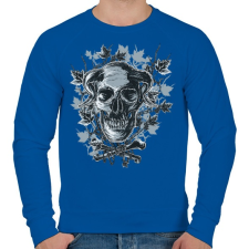 PRINTFASHION Ördögkoponya - Férfi pulóver - Királykék férfi pulóver, kardigán