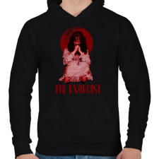 PRINTFASHION Ördögűző - Férfi kapucnis pulóver - Fekete férfi pulóver, kardigán