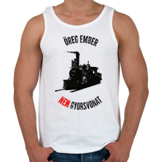 PRINTFASHION Öreg ember nem gyorsvonat - Férfi atléta - Fehér