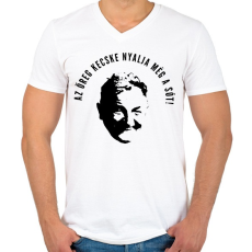 PRINTFASHION ÖREG KECSKE - Férfi V-nyakú póló - Fehér