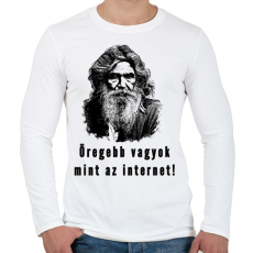 PRINTFASHION öregebb vagyok mint az internet - Férfi hosszú ujjú póló - Fehér