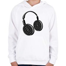 PRINTFASHION Oreo fülhallgató - Gyerek kapucnis pulóver - Fehér gyerek pulóver, kardigán