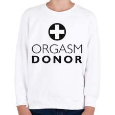 PRINTFASHION orgasm-donor-black - Gyerek pulóver - Fehér gyerek pulóver, kardigán