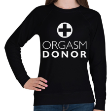 PRINTFASHION orgasm-donor-white - Női pulóver - Fekete női pulóver, kardigán