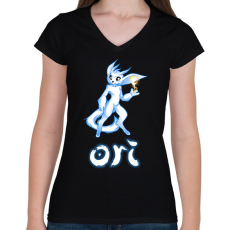 PRINTFASHION ORI AND THE WILL OF THE WISPS - Női V-nyakú póló - Fekete