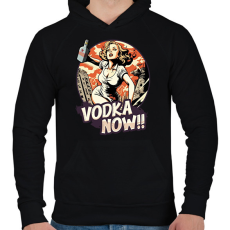 PRINTFASHION Óriás nő vodkával - Férfi kapucnis pulóver - Fekete