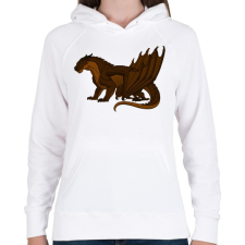 PRINTFASHION Óriás Sárkány - Női kapucnis pulóver - Fehér női pulóver, kardigán